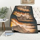 PartyUnix Vintage-Überwurf, tolle ägyptische Pyramide, Flanell, warm, hautfreundlich, warm und bequem. Für Bett, Sofa, Couch, Schlafzimmer, 101 x 152 cm, dick