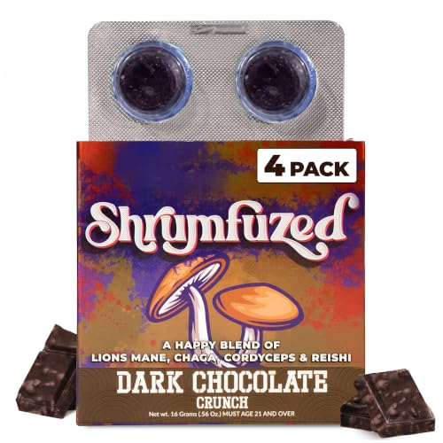 Shrumfuzed Mushroom Chocolate Dark Chocolate Crunch (4 Count)