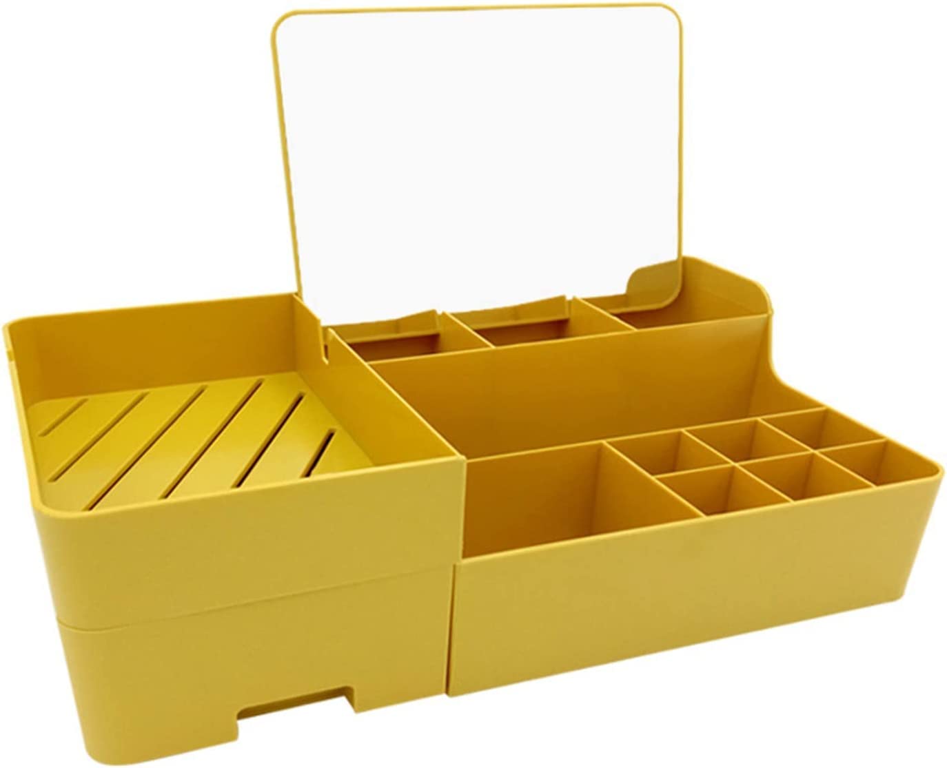 Boîte de rangement cosmétique contre la poussière avec miroir intégré