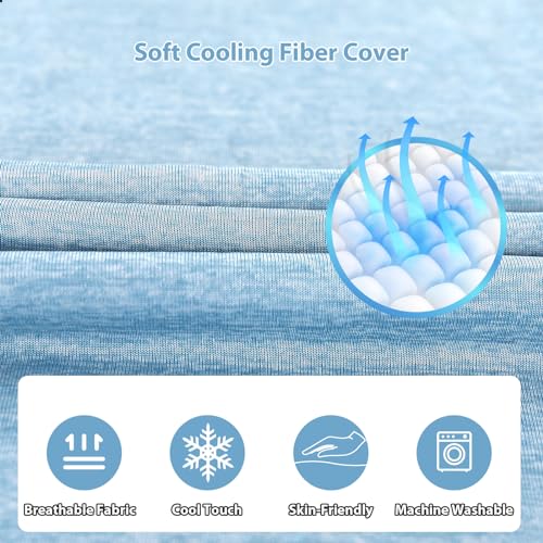 Image of Amagoing Cooling Pregnancy Pillow for Sleeping, U Shaped Maternity Full Body Pillow for Women with Hip, Leg, Back Pain Support, Removable Cooling Cover Included (Light Blue)
