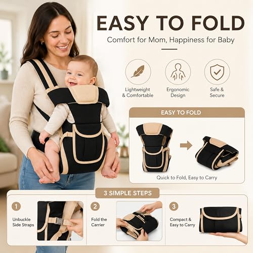 Image of Mommers Baby Carrier | Lightweight & Portable Infants Lounger for Supervised Use | Soft Fabric | Travel Friendly | 0-6 Months