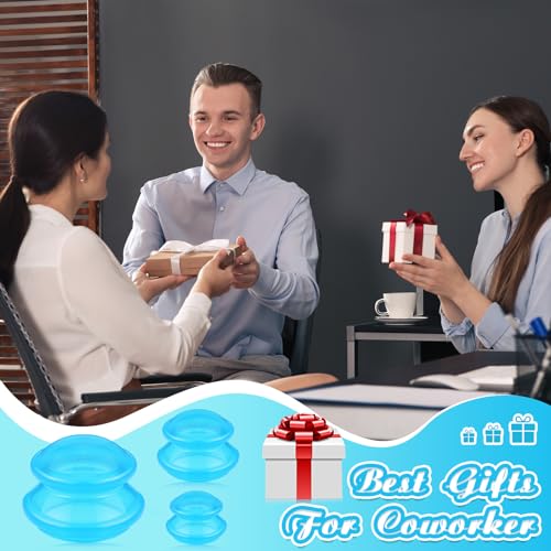 Image of TrelaCo 6 Pcs Silicone Cupping Kit for Massage Therapy,Clear Blue | Cupping Cups 3 Sizes, Suction Therapy for Body Massage Myofascial, Relieves Cellulite Muscle Pain Tension, Studio Household