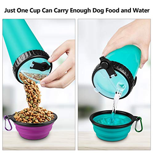 DEHUA Portable Dog Water Bottle, Pet Outdoor Travel Water Bottle, With 2 Foldable Dog Bowls, BPA-Free, Suitable for Cats and Dogs, Pets, Outdoor Travel Water Dispensers and Food Containers(Blue) - Image 5