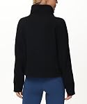 THE GYM PEOPLE Sweat-shirt de coupe à demi-zip avec trou de la pouce pour femme