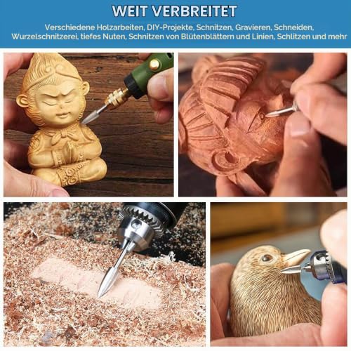 Foto von shengbenhao Holzschnitzwerkzeuge, 5 Stück HSS-Gravierwerkzeug
