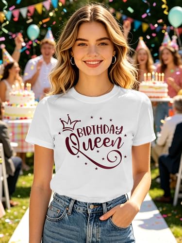 Image of Birthday Shirts Women Happy Birthday Queen and Squad Tee Tops