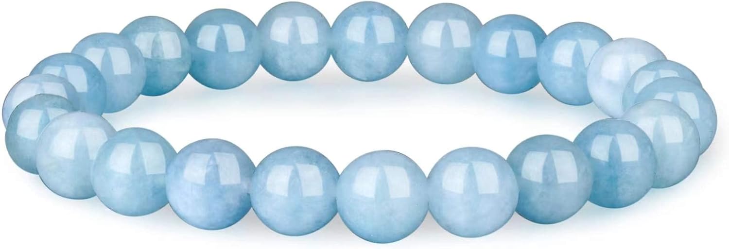 Crystal Vibe Natural Aquamarine Bracelet - Bring Positive Energy - Healing Stone Aquamarine Crystal Bracelet for Everlasting Joy