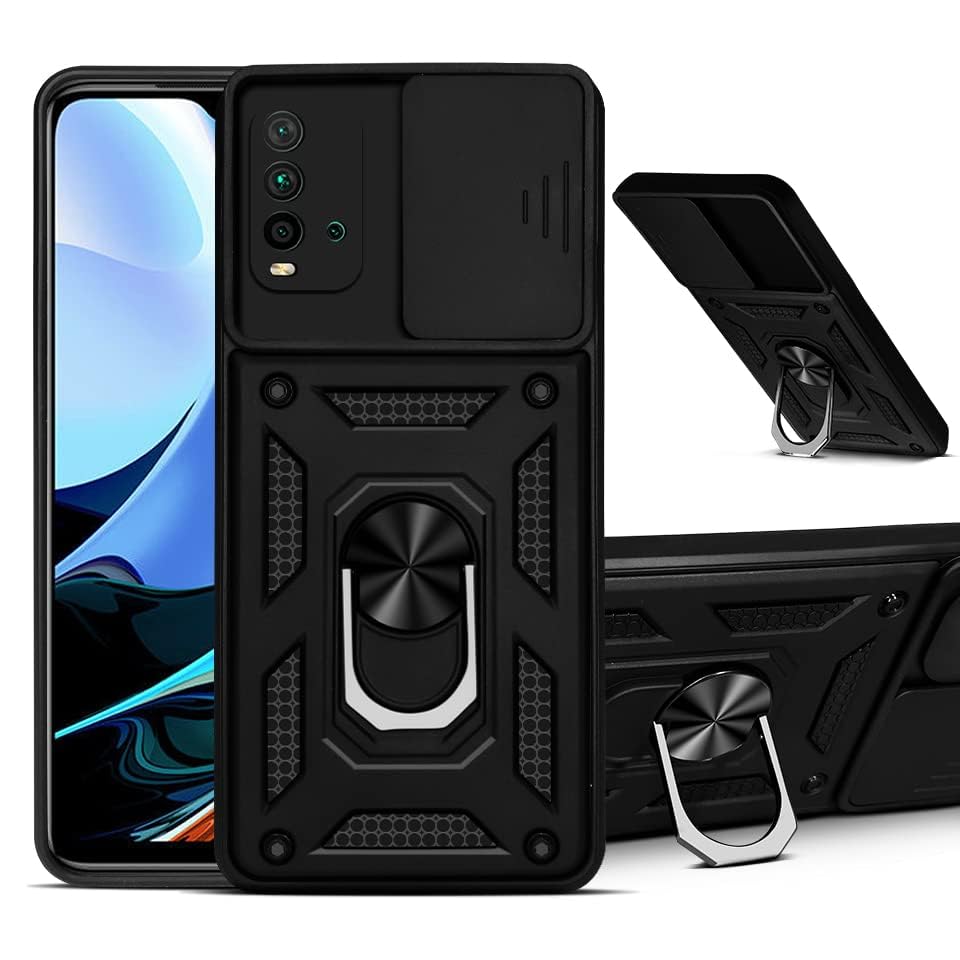 Jkobi Back Cover Case for Xiaomi Mi Redmi 9 Power (Hybrid Dual Armor Polycarbonate | Carbon Black)
