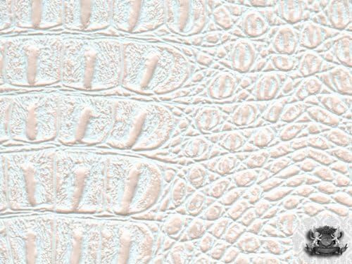 Vinyl Crocodile Gator Pearl Pink Faux/Fake Leather Fabric by The Yard