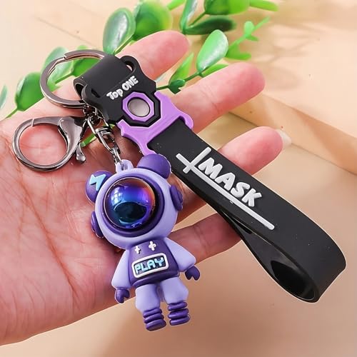 Image of Cute Cartoon Character Silicone 3D Key Chain with Strap Charm & Metal Hook, Merchandise Key Rings Gift for Kids Girls Boys Men & Women