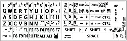 5 Pegatinas de Letras Grandes en Inglés US para Teclado miniatura 7