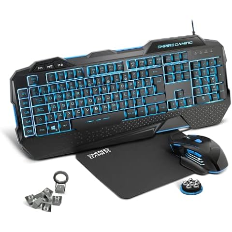 EMPIRE GAMING - Pack Hellhounds Layout QWERTY Español Teclado Ratón y Alfombrilla Gamer Cover