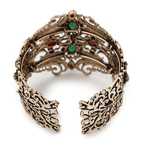 Image of SOHI Gold Plated Hand Cuff Bracelet for Women and Girls | hand accessories for women | adjustable bracelets | gold plated bracelet | Handcuff, Kada, Bracelet For Women and Girls | jewellery for girls