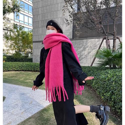 Big Chunky Plaid Scarf Colorful Checked Oversized Thick Scarves Soft Large Cashmere Wool Winter Warm Blanket Women2