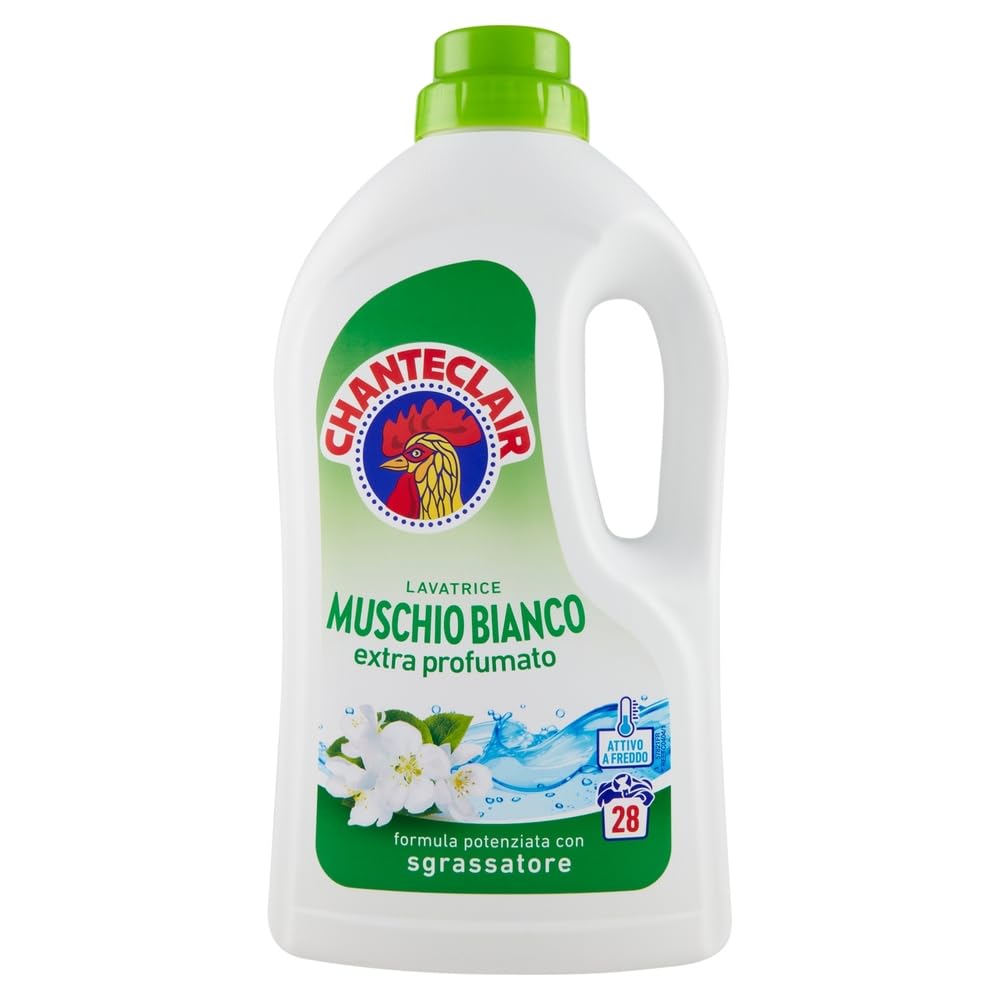 Chanteclair Lavatrice Detersivo Liquido - Detersivo Liquido - Detersivo Liquido - Detergente líquido para la lavadora - Fórmula con desengrasante 28 lavados 1260 ml + llavero Beni Culinari gratuito