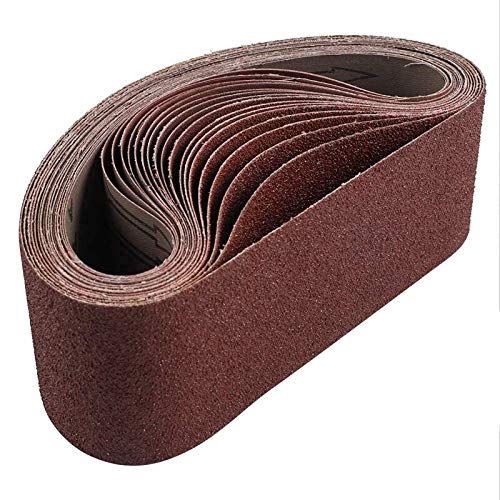 Tool Part for 18 Pack Sanding Belts 3X21 Inches(75X53m) Aluminum Sanding Belt (3 Each of 60 80 120 180 240 400 Grits) for Belt Sander