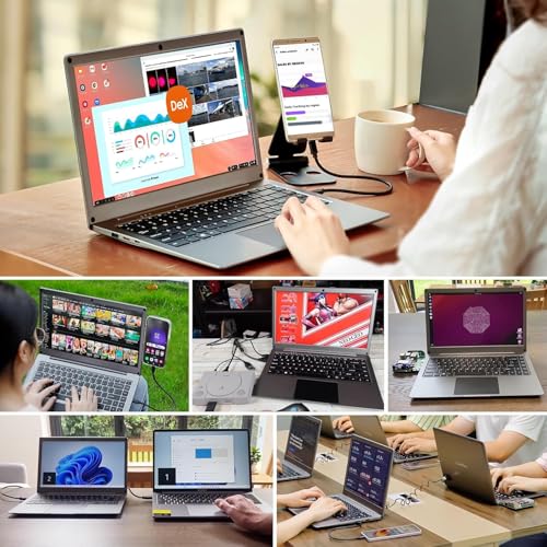 Image of Portable Monitor with Keyboard,14inch 1080P FHD Lapdock Compatible with Raspberry Pi /Mini PC /Phone /PC /Game Console,CrowView Note Built-in Battery with RPi5 Adapter(Full TypeC & HDMI Cable Included)