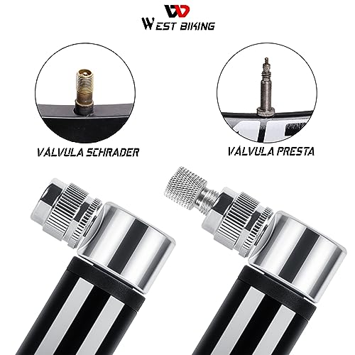 WEST BIKING - Bomba Portátil De Mão Pneu Bike Manual Mtb Ciclismo Pequena Mini (Vermelho)