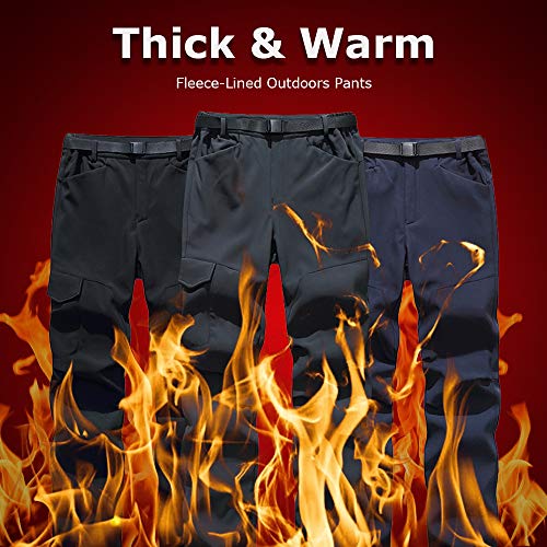 DECDEAL Calças à prova d'água de inverno masculinas e femininas grossas quentes à prova de vento co