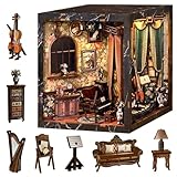 Spilay Miniatur Haus, European Melody Box DIY Miniature House mit LED-Licht, 3D Holz Puppenhaus Bastelset zum Entspannen & als Deko - Kreatives Geschenk (Weihnachten, Valentinstag, Geburtstag)
