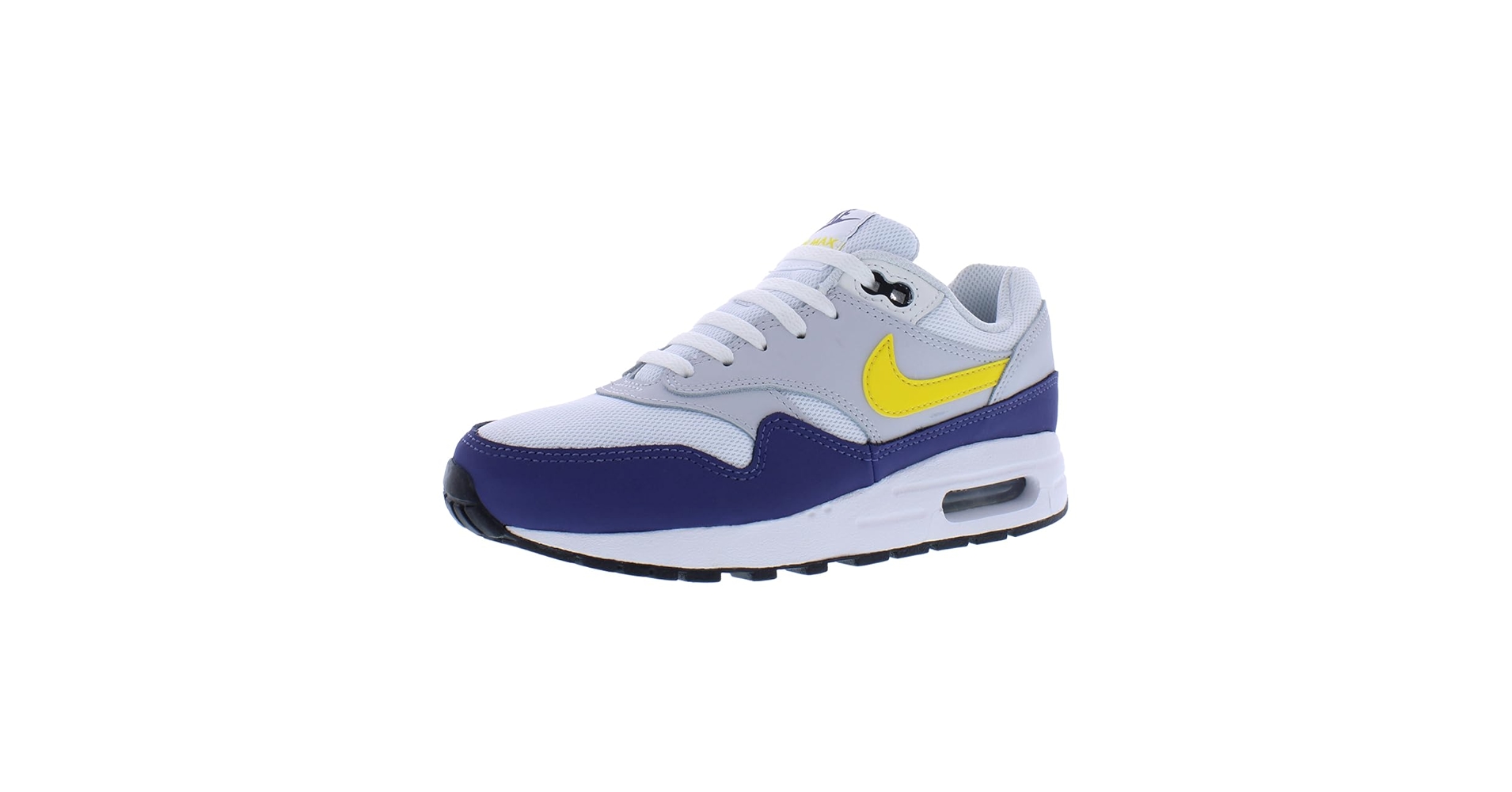 Nike Air Max 1 ホワイト/ネイビー/イエロー Amazon.com: NIKE Air Max 1 Big Kids' Shoes (DZ3307-107, White/Blue