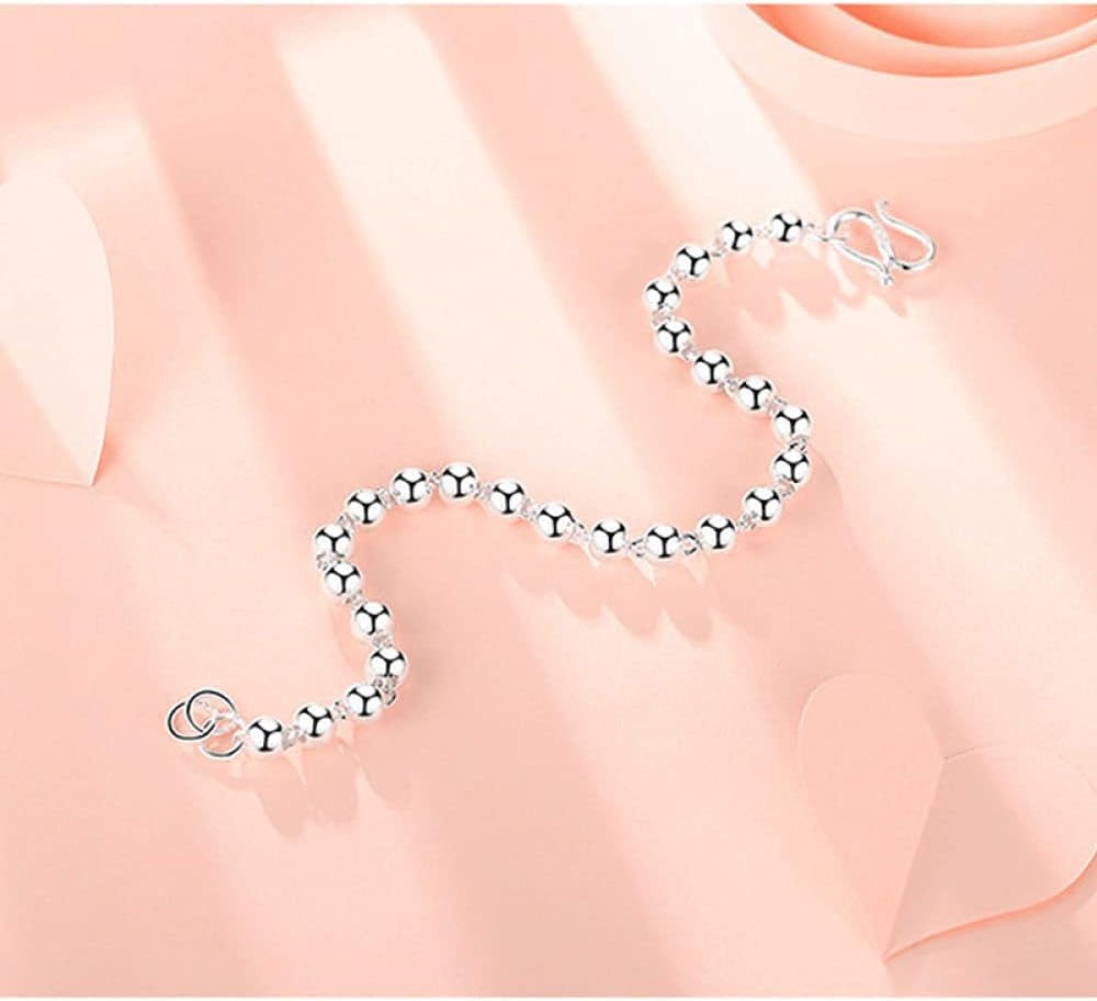 Bracciale regolabile,bracciale in argento sterling,bracciale in argento sterling S990 da donna Bracciale in argento vintage cinese con perline Bracciale dell'amicizia in argento sterling Sorella gioie
