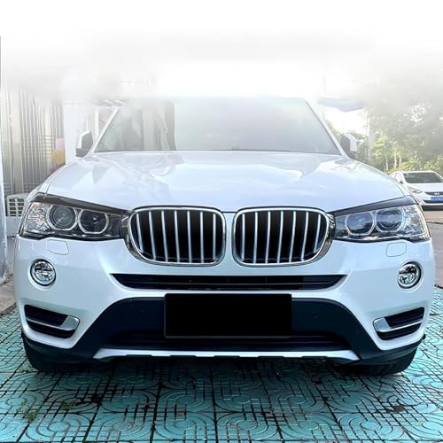 Protection de sourcils de phares noir brillant pour BMW X3 X4 F25 F26 2014-2017