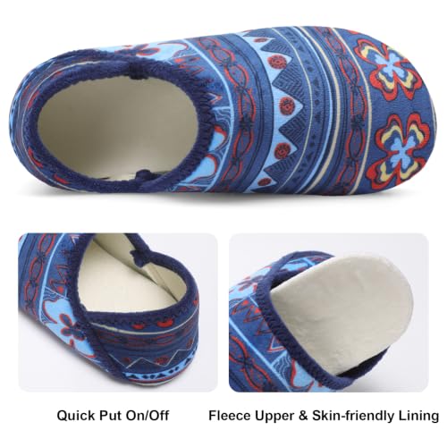 Image of Fires Womens Mens Slippers with Rubber Sole Soft-Lightweight House Slipper Socks Around House Shoes Non Slip Indoor /Outdoor