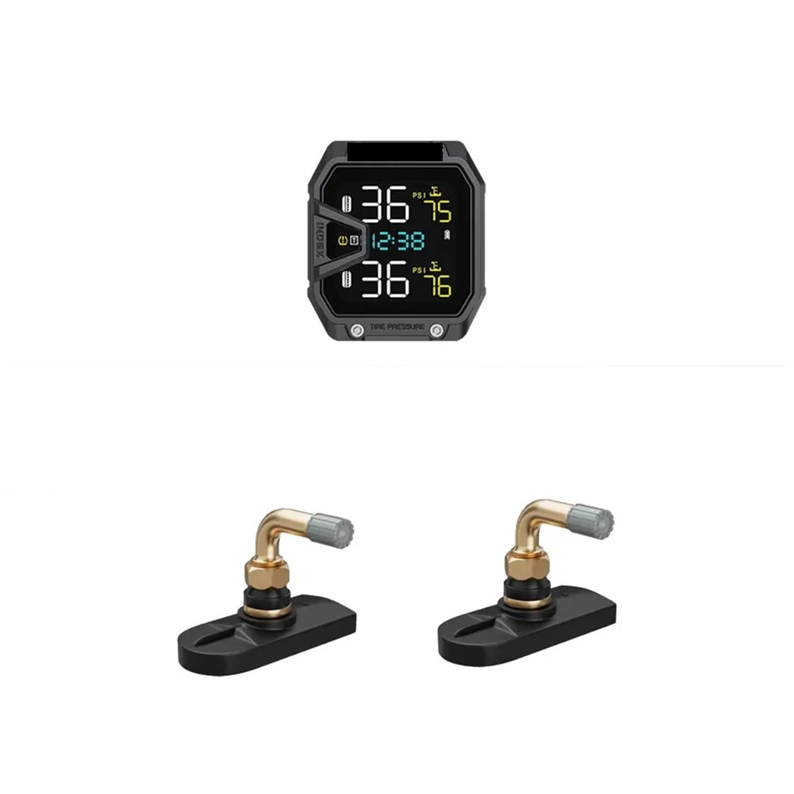 Monitor di sicurezza per pneumatici Misuratore di pressione dei pneumatici per motociclette, interno ed esterno, rilevatore di pressione monitoraggio della pressione dei pneumatici(Built-in Sensor)