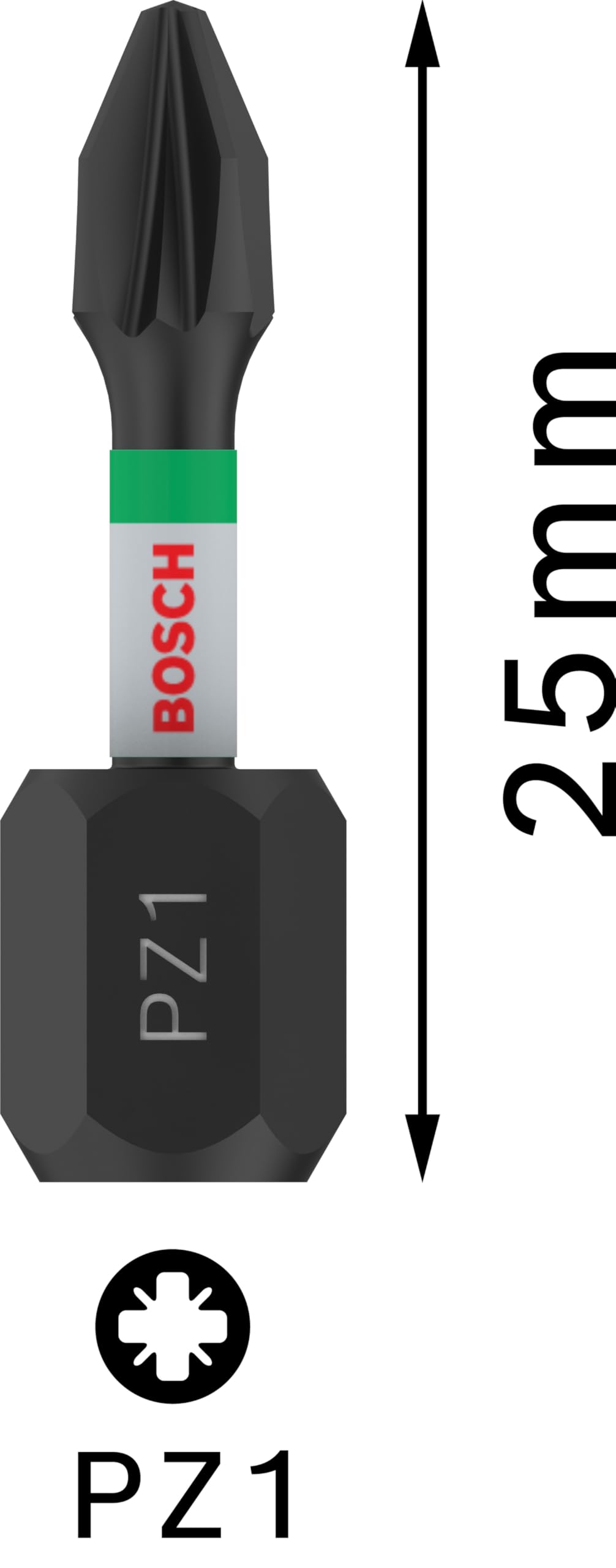 Bosch Darbe Kontrolü Burulma Pozi Tornavida Uçları PZ1 25 mm 2'li Paket