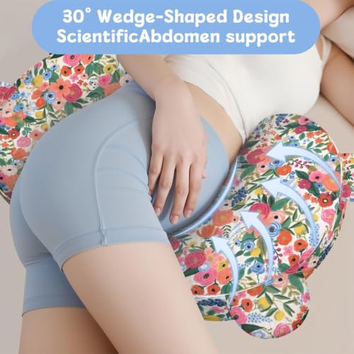 Image of Pregnancy Pillow for Sleeping,Maternity Pillow with Cooling,Maternity Support for Back and Hip Relief,Soft and Comfortable Wedge Pregnancy Pillows Side Sleeping Support for Belly with Removable Cover