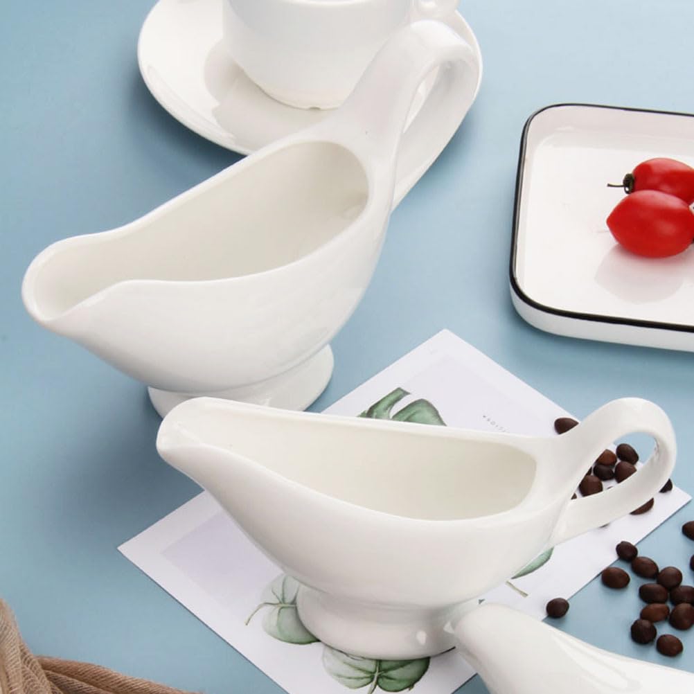 Yardwe Set 2 Barche Condimento Ceramica 6.5 Pollici Con Manico Contenitori Per Salsa Aceto E Spezie Ideali Per Cucina Casa E Ristorante