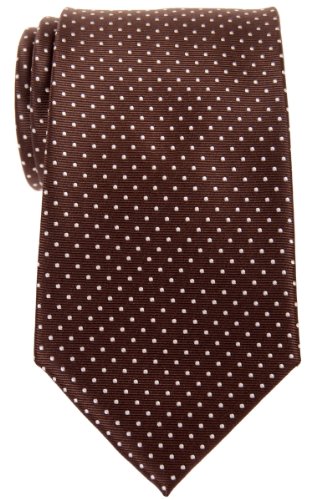 Corbata Retreez de microfibra para hombre, diseño de lunares (varios colores) marrón Dark Brown with White Dots Talla única