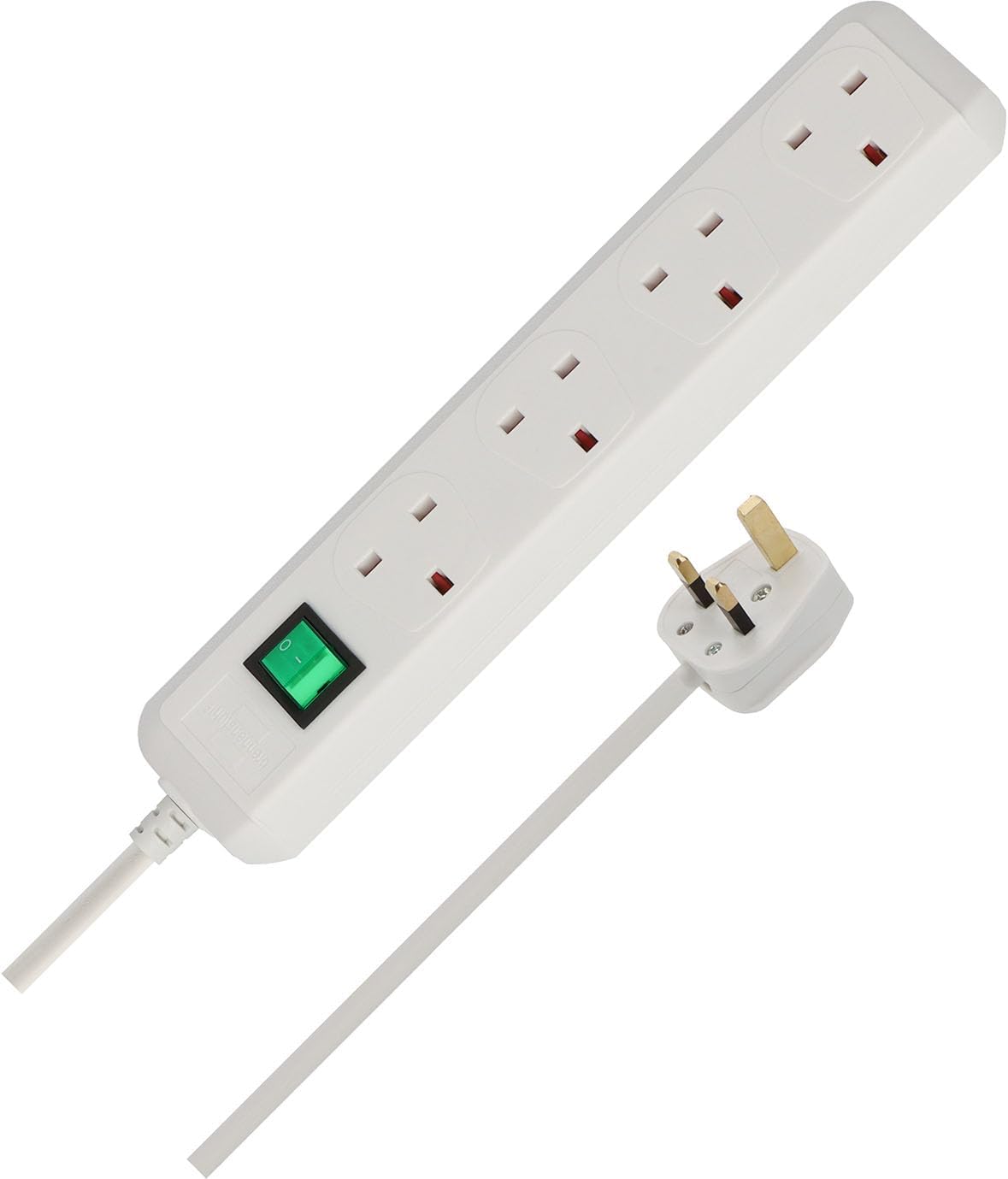Brennenstuhl Eco-Line, 4-way extension lead with power switch and 1.5m cable, extremely energy-efficient, colour: white