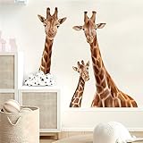 Spotted Giraffe Family Wall Stickers, sacinora Cartoon Wild Animal Wall Decals Removable Vinyl Peel and Stick for Kids Baby Living Room Bedroom Nursery Children's Room Sofa TV Background Decorations