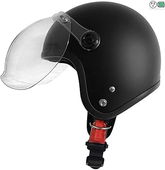 Amazon.co.jp: バイク用ジェットヘルメット マットブラック