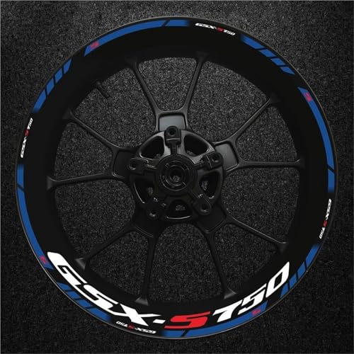 Felgenr Sticker Motorrad-Felgenaufkleber Für Suzuki GSX-S750 GSXS750 GSX-S GSXS 750 Aufkleber Reflektierende Felgennaben-Dekorationsaufkleber Motorrad Felgen Aufkleber Komplett(Farbe 1)