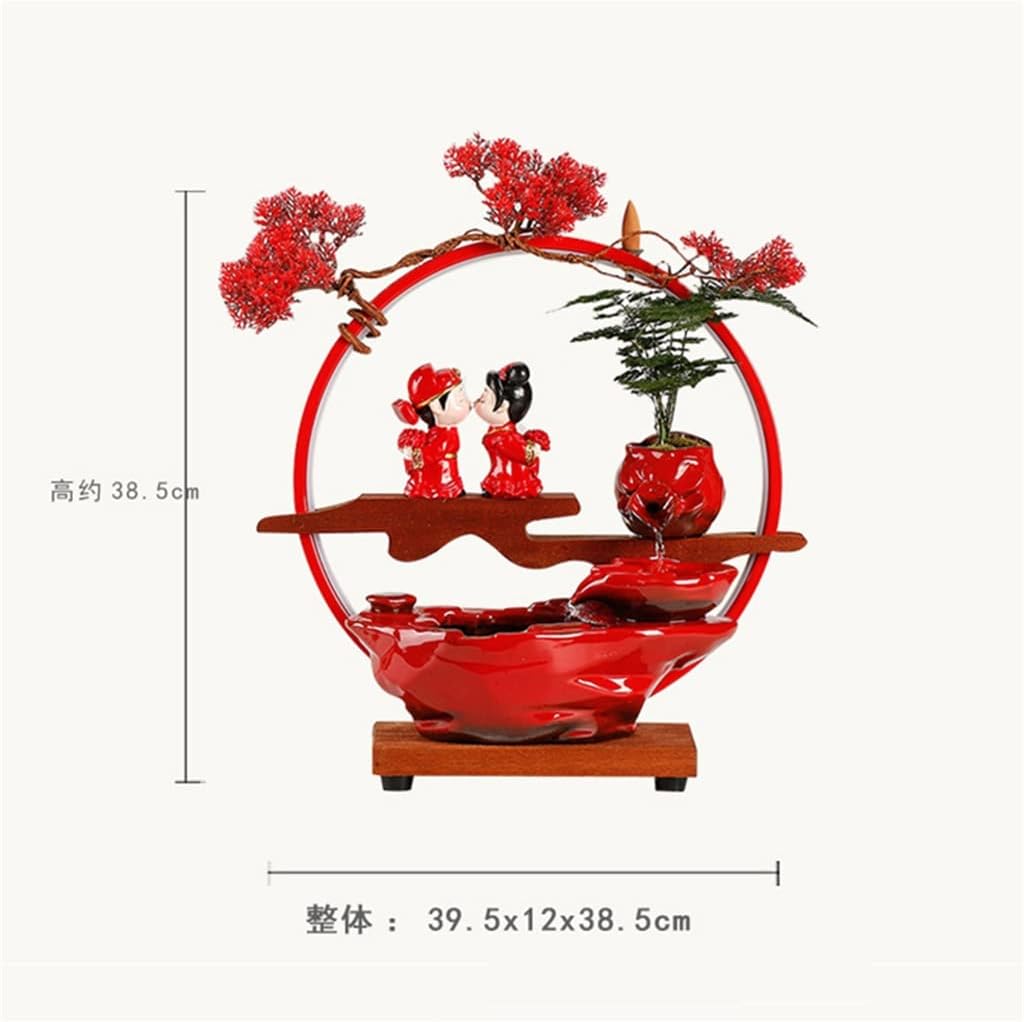 Wedding Gifts for The Newlyweds Decoration Living Room Decoration Wedding Room A Pair of Lights Circulating Water Gifts (Color : A Size : 39.512.38.5)