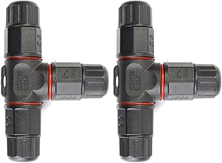 IP68 Waterproof Junction Box,2PCS Cable Connector 3 way Wire Connectors External Junction Box Extension Electrical Cable Protector Junction Box 3 Way for Cable Diameter Ø 5mm-10mm