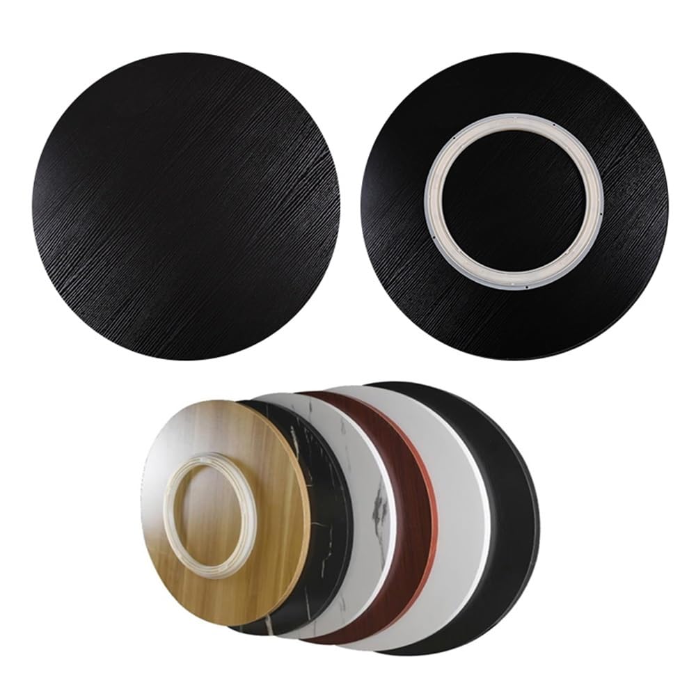Drehteller 80cm 100cm 120cm Holz 360° Drehbar Servierteller Für Tische, Lazy Susan Drehteller Aus Holz Für Esstisch, Großer Drehplatte Einfach Alle Lebensmittel Zu Teilen(Black,60cm/24inch)