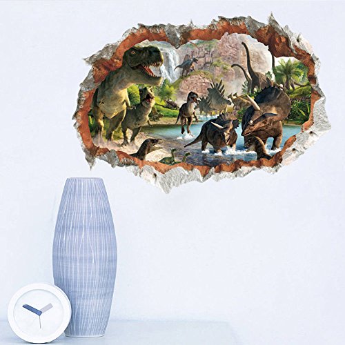 Vinilo decorativo 3D dinosaurios adhesivo rojo miniatura 2