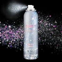 AOAZXBB Body Glitter Spray Holographic Glitter Spray for Hair Body, Long-Lasting Shiny for Festival Prom Party-5.2 Fl Oz, Rainbow Sliver