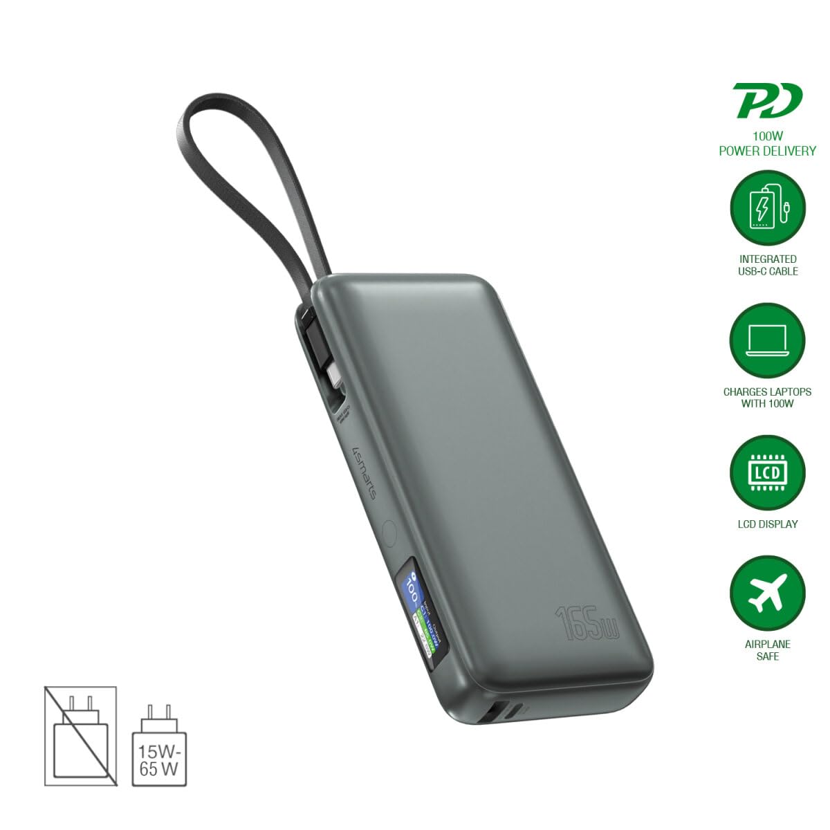 4smarts Powerbank Enterprise inkl. USB-C Kabel 20000mAH 165W