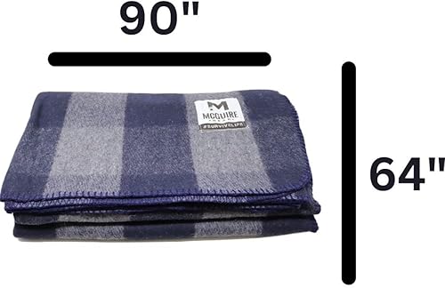 Miniatura 9 de M MCGUIRE GEAR Manta de lana cálida a cuadros para campamento, hogar, supervivencia o primeros auxilios, 64 x 90 pulgadas (marrón claromarrón)