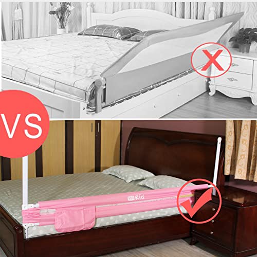 Image of VIC Kid Adjustable Baby Bedrail Guard Bed Fence (1.8 M, Pink Elephant)