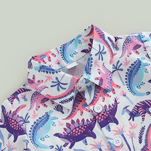 Ledy Champswiin Toddler Boy Summer Outfits Button Down Short Sleeve Floral Shirts & Casual Shorts 1-6 Years Boys Clothes Set3