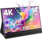 Newsoul – Newsoul Portable Monitor 4K 14 Zoll, QLED Tragbarer Monitor 