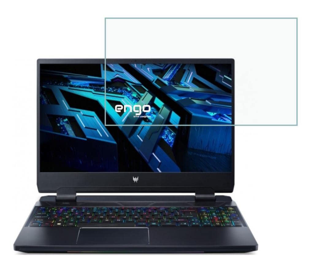 Engo Acer Predator Helios 300 15.6 İnç İle Uyumlu Ekran Koruyucu Notebook, 9H Temperli Kırılmaz Esnek Nano Cam, Çizilmeye Ve Darbeye Dayanıklı Laptop Koruma, HD Şeffaf