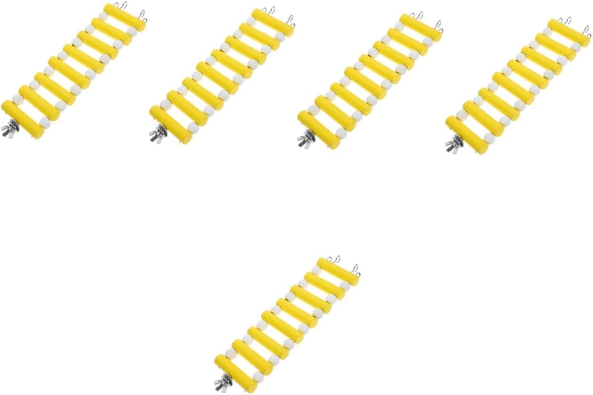 Sosoport 5pcs Chinchilla Ladder Toy Wooden Rat Ladder Hamster Toy Climbing for Small Pets Safe Fun