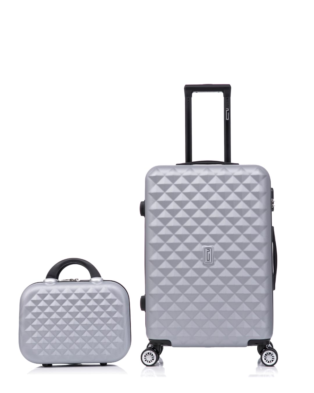 CELIMS - Bagaglio Medio con beauty case | Valigia di medie dimensioni | Valigia leggera | 65 x 42 x 24 cm | Grigio